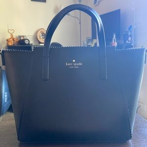 Kate space black leather handbag